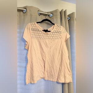 GAP Light Pink Lace Accent Tee